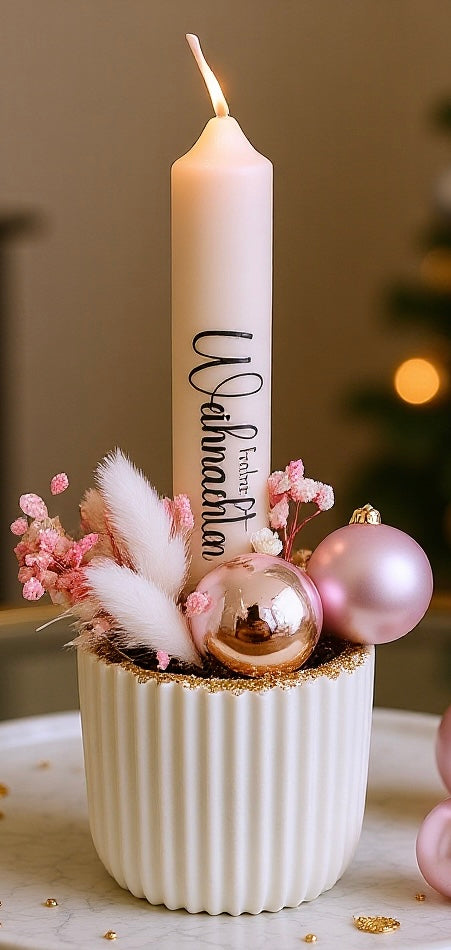 Frohe Weihnachten - Festliche Kerzen-Dekoration