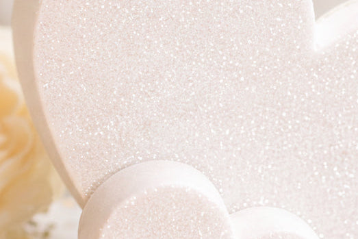 White Sparkle Hearts Decoration