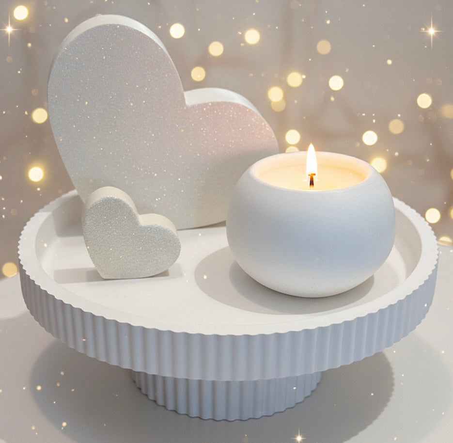 Glitzernde Herzen - Handgefertigte Kerzen-Dekoration - JEANED