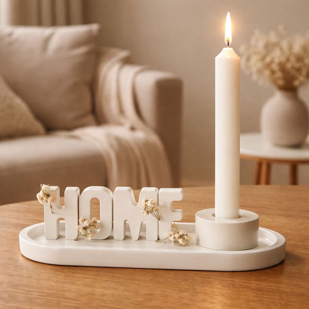 HOME Kerzenhalter mit Trockenblumen