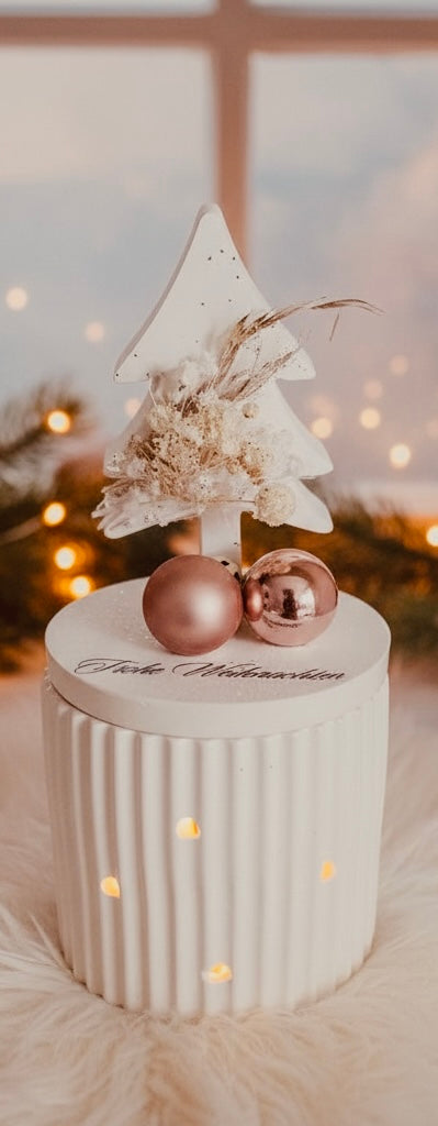 Weihnachtsdeko Tannenbaum mit LED-Teelicht - Frohe Weihnachten